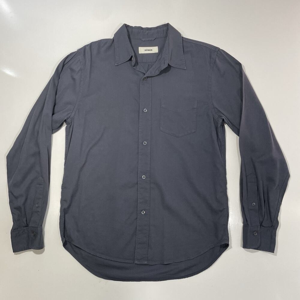 Buck Mason Shirt Men’s Medium Blue Utility Button Front Long Sleeve Casual